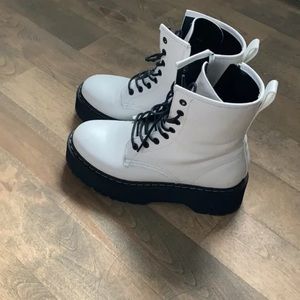 White Combat Boot Steve Madden